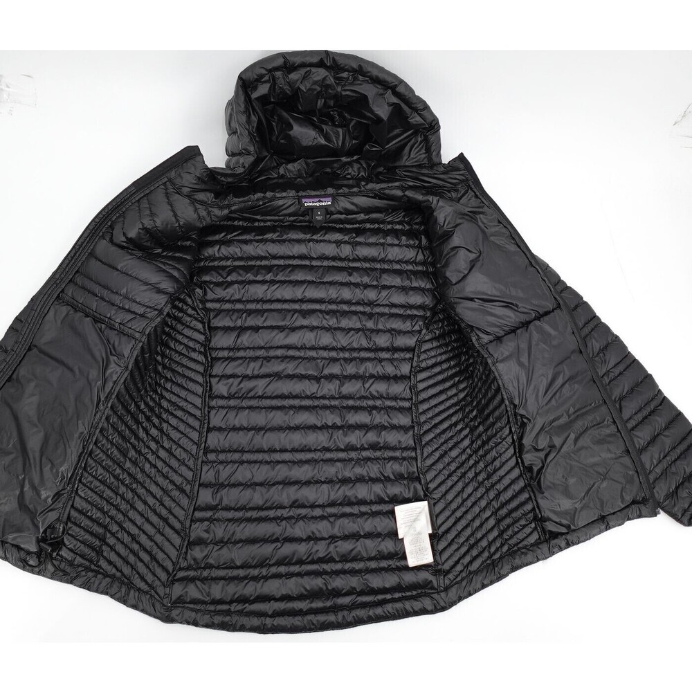 Patagonia Puffer Jacket Womens Small Black Hooded Full Zip Down Insulated - Picture 3 of 16
